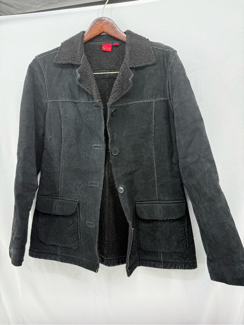 Tilt Women’s Black Sherpa-Lined Button Jacket